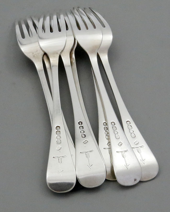 English antique silver table forks London  1828