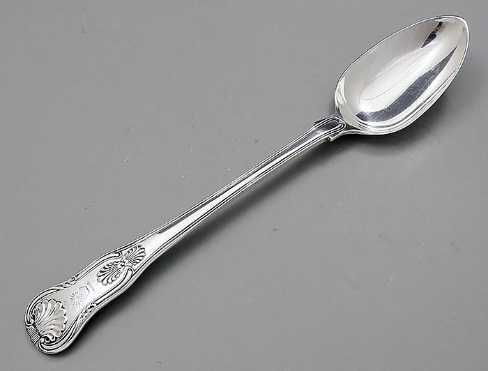 English antique silver basting spoon William Eley London 1825 King's pattern