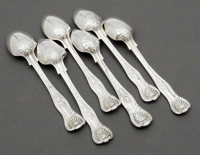 English silver king's pattern egg spoons