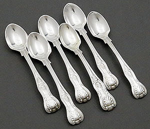 English antique silver king's pattern egg spoons