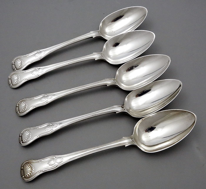 six English silver tablespoons sydenham william peppin London 1817 King's pattern