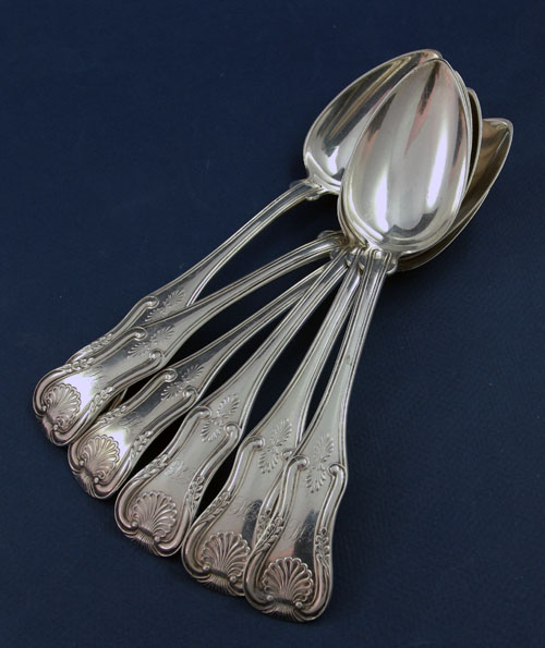 Coin silver tablespoons in Kings patern