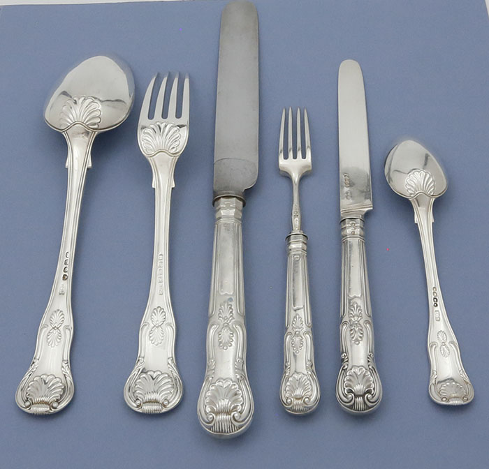English antique silver set of cutlery