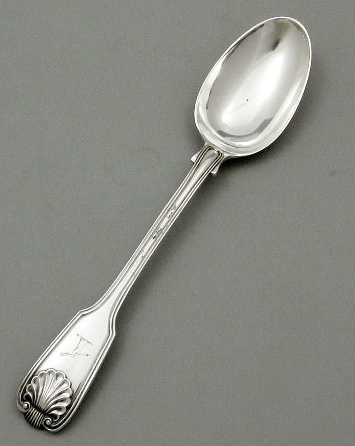 antique silver tablespoon shell and thread London 1838  Mary Chawner
