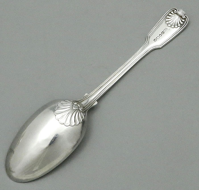 Mary Chawner antique silver tablespoon reverse showing hallmarks