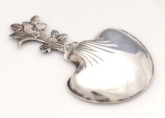 reverse side of French antique silver pastry server