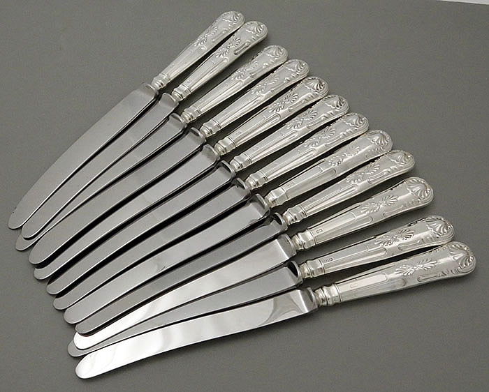 English hallmarked silver knives