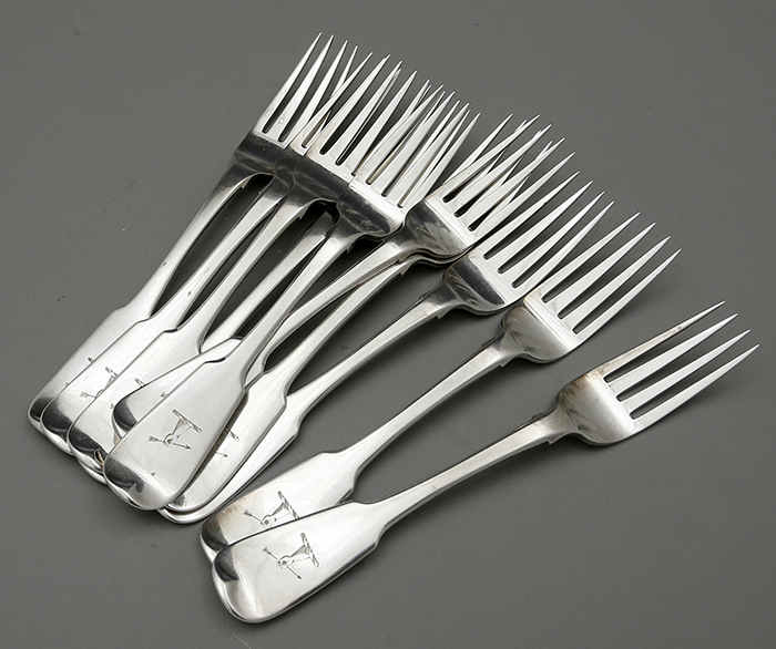 Irish antique silver tablke forks