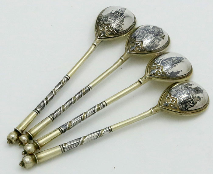 Russian antique silver spooons