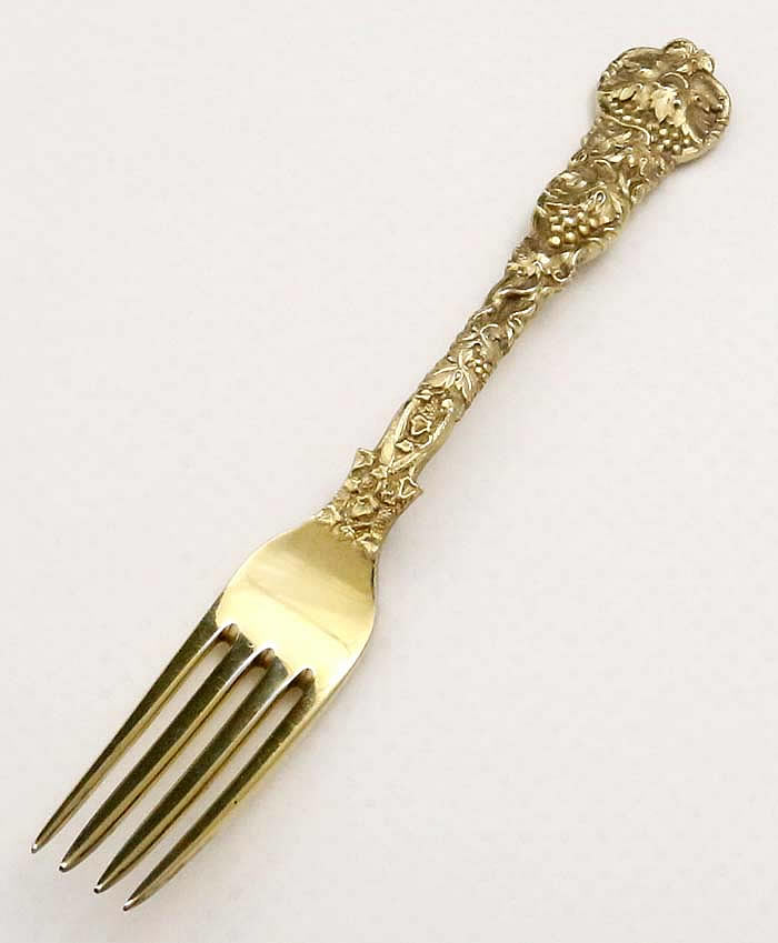 Shreve Crump and Low sterling silver antique chased vine dinner fork