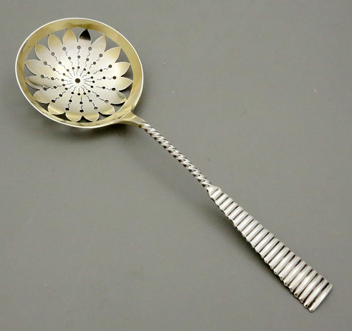 antique sterling spoon pierced by Bigelow Kennard & Co
