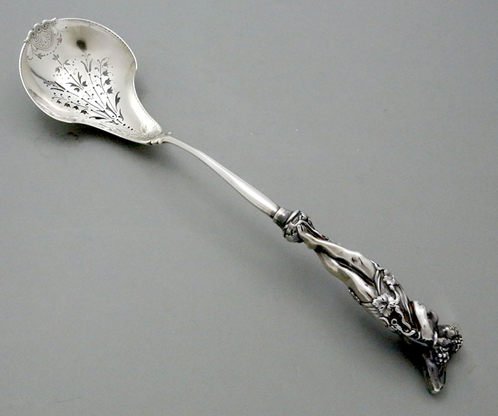 antique spierced bowl spoon by Caldwell