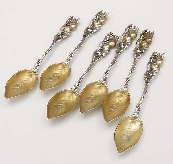 Gorham antique sterling H series citrus spoons