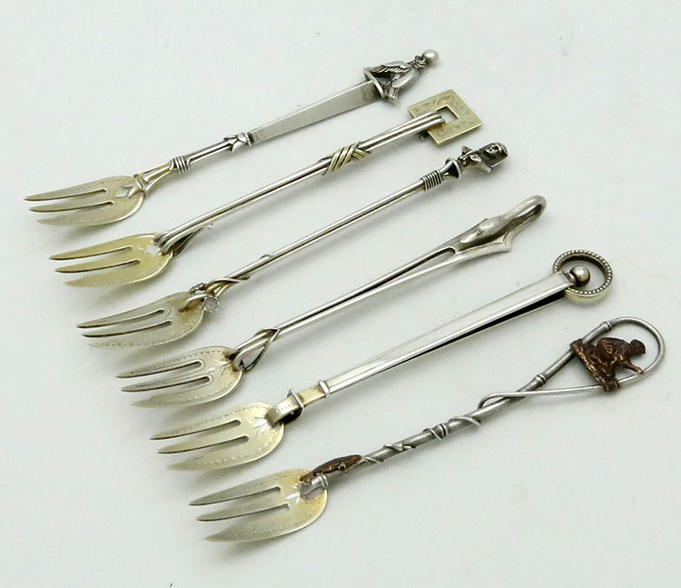 Gorham bric a brac antique sterling cocktail forks