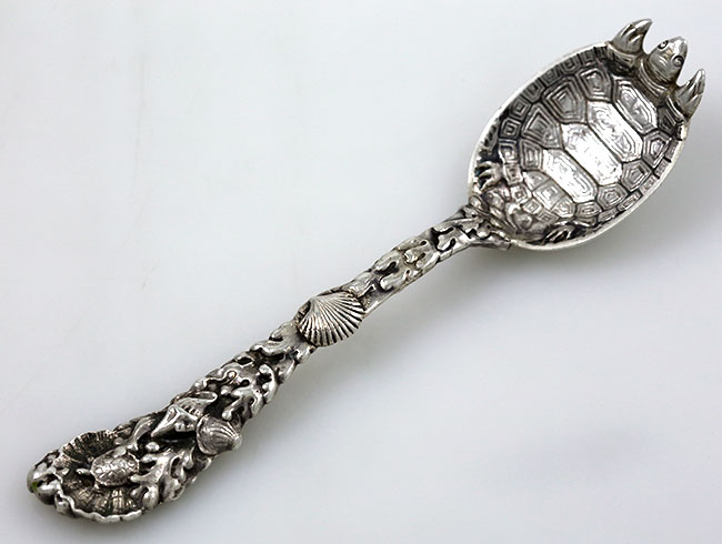 Gorham sterling terrapin fork with sea creature