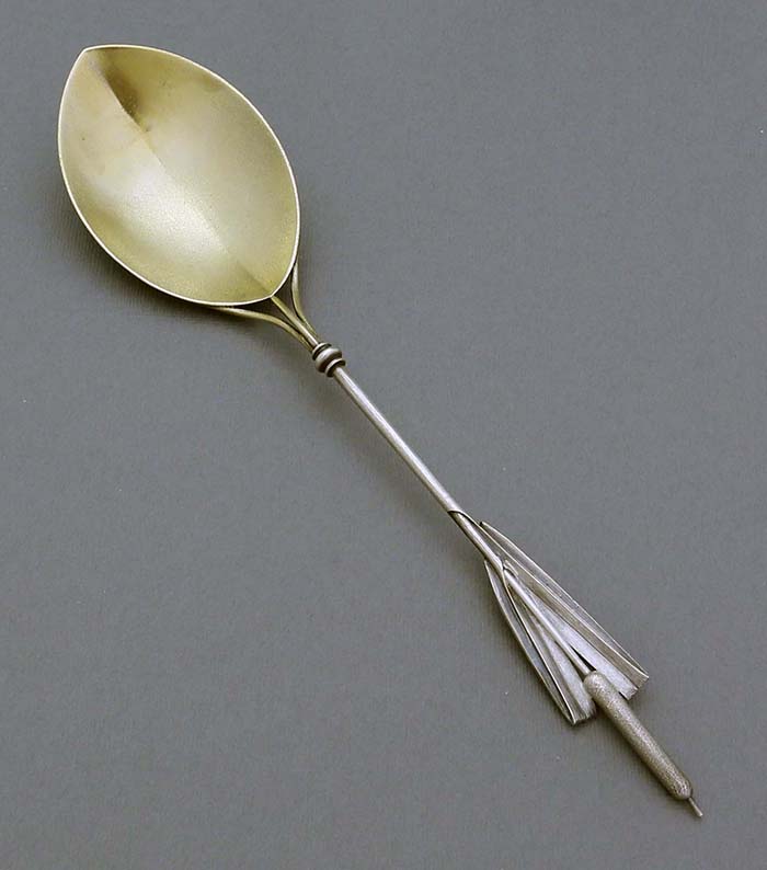 Whiting sterling cattail serving spoon