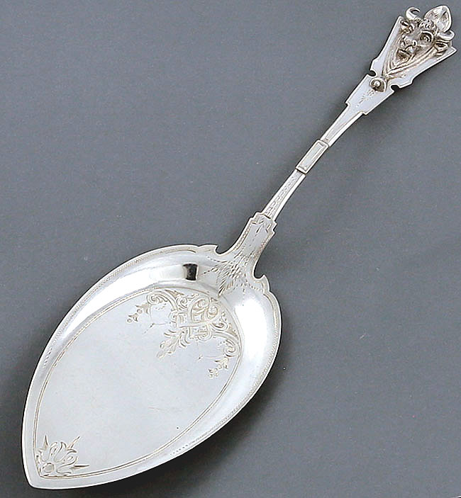 George Sharp antique sterling pie server with bull head