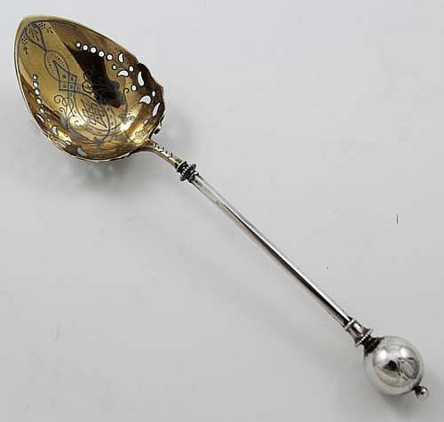 George Sharp ball end pierced serving spoon