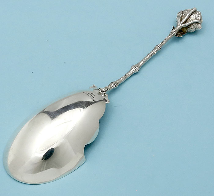 reverse of Gorham bird's nest spoon