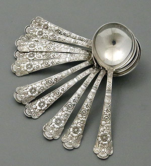 Gorham Cluny antique sterling bouillon spoons