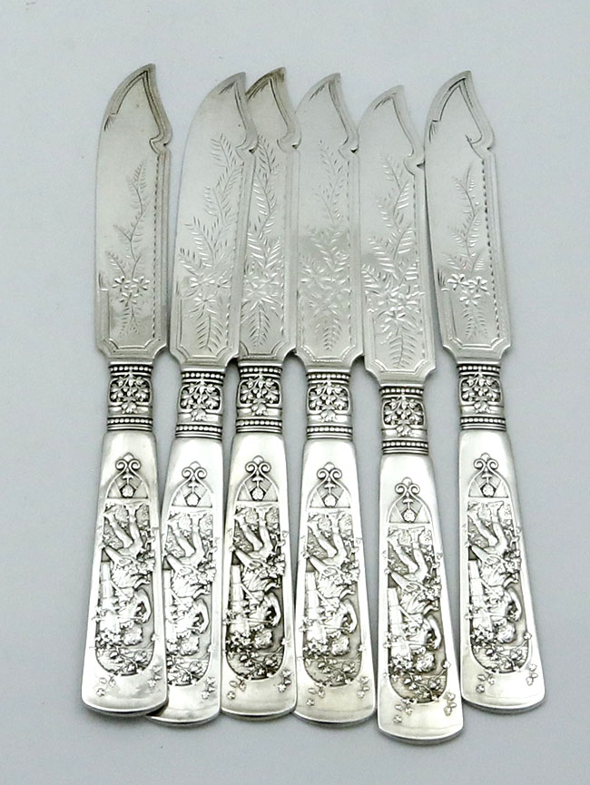 Gorham Fontainebleau or Gilpen 24 piece fish set sterling silver