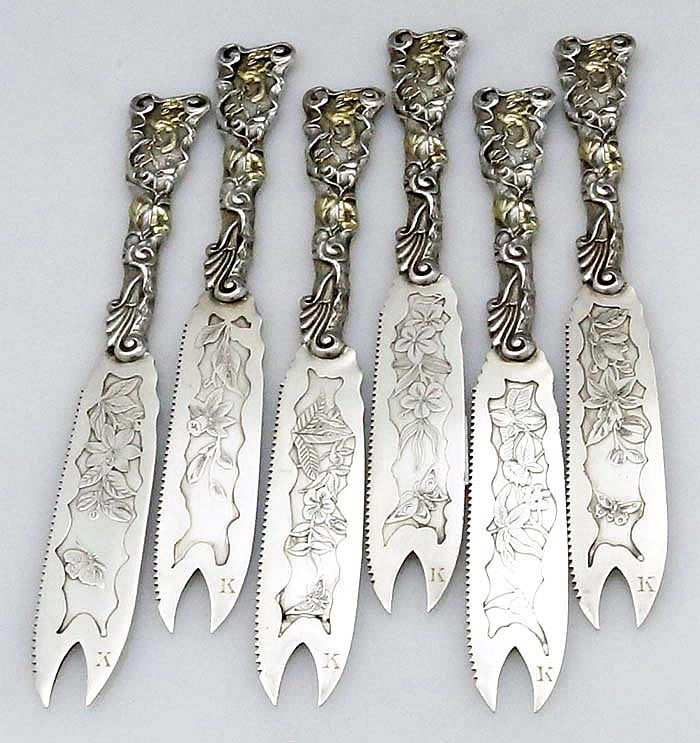 Gorham Hizen antique sterling citrus knives