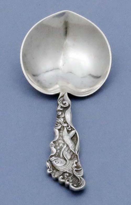 Gorham Hizen sterling tea caddy spoon with fish