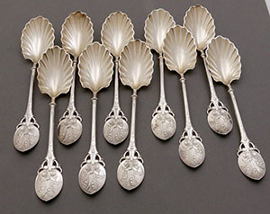 Gorham lily dessert spoons sterling silver