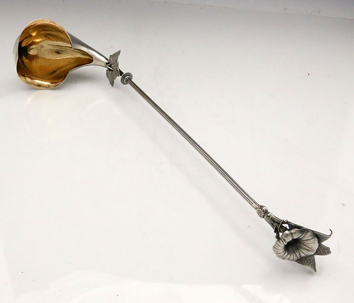 Gorham antique silver morning glory punch ladle