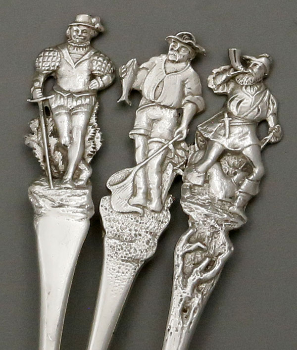 Gorham Nuremburg antique sterling pastry forks set of eight 