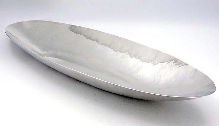 Hand hammered oval dish by Allan Adler