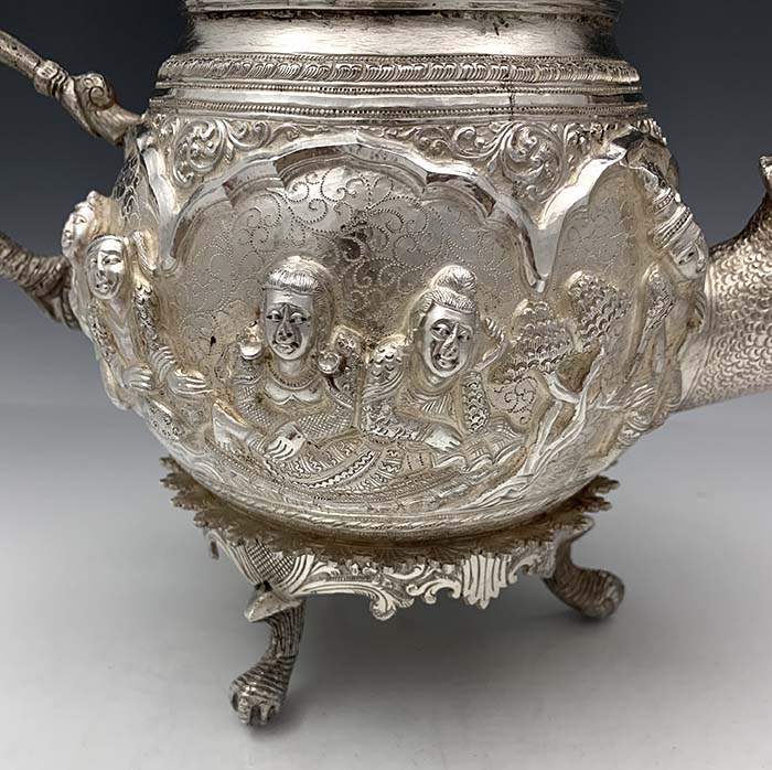 Burmese antique silver teapot