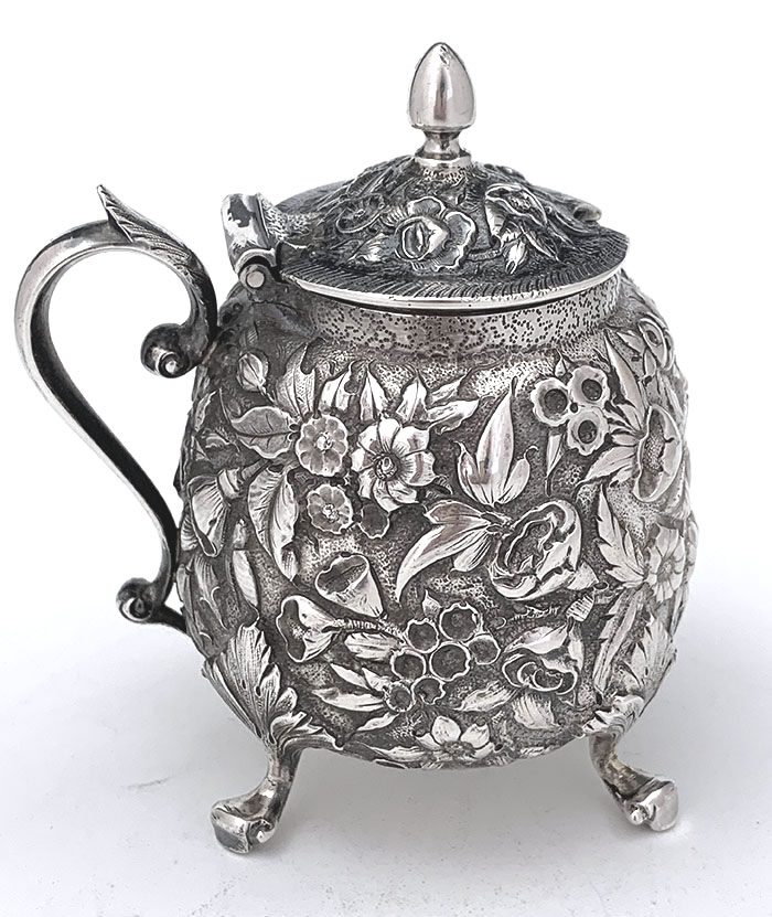 antique sterling silver mustard pot