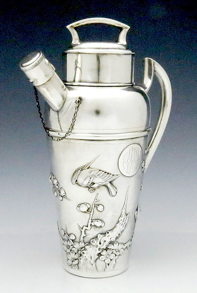 Chinese antique silver cocktail shaker