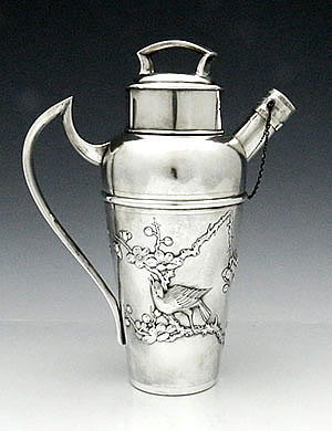 antique silver Chinese cocktail shaker