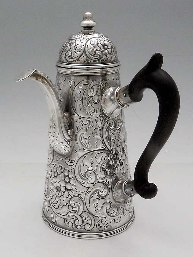 Dominick and Haff antiqe sterling chased coffee pot 