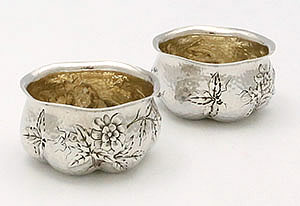 pair of Dominick & haff antique sterling silver open salts
