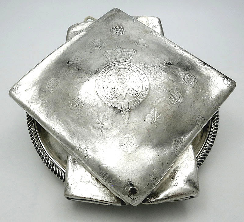 Elking silver plated antique napkin dish