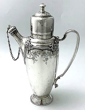 English hallmarked silver cocktail shaker Sheffield 1947 Mappin & Webb Sheffield 1947