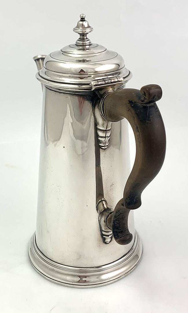 English antique silver coffee pot hallmarked London 1735