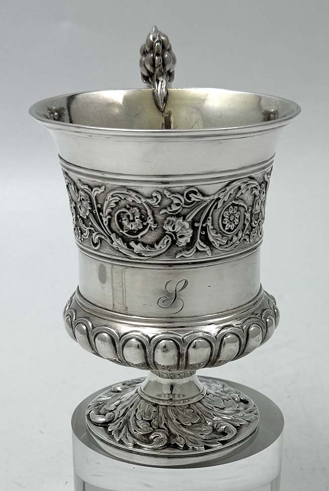 English antique silver mug London 1821