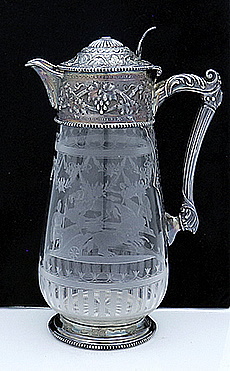 English silver and etched glass decanter by William and George Sissons 1870