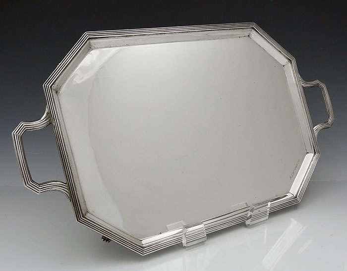 English silver tray by Hawksworth Eyre & Co Ltd Sheffield 1912