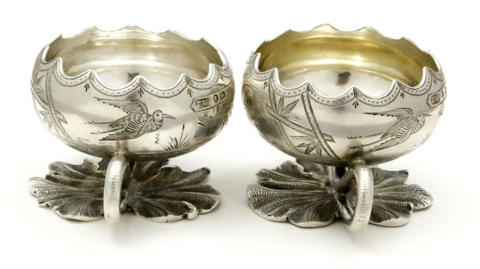 Japanesque sterling silver salts Thomas Whitehouse