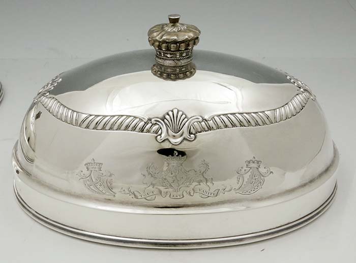 of of two antique silver dome covers R & S Garrard London 1822