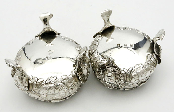 pair antique silver salts London 1824