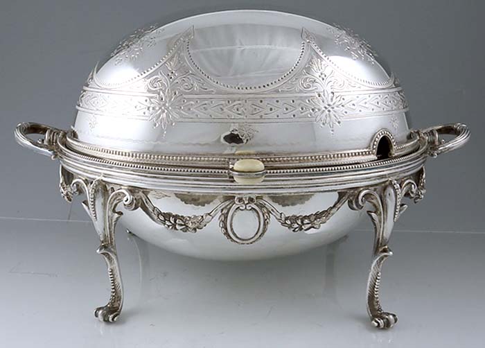 English silver plated rolling dish