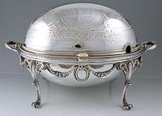 English silver plated rolling dish