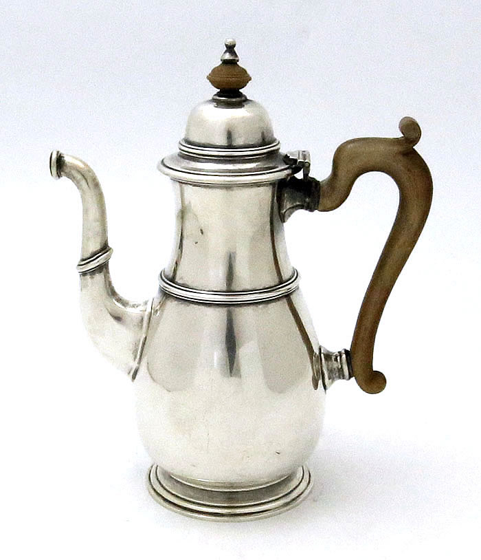 English antique silver chocolate pot