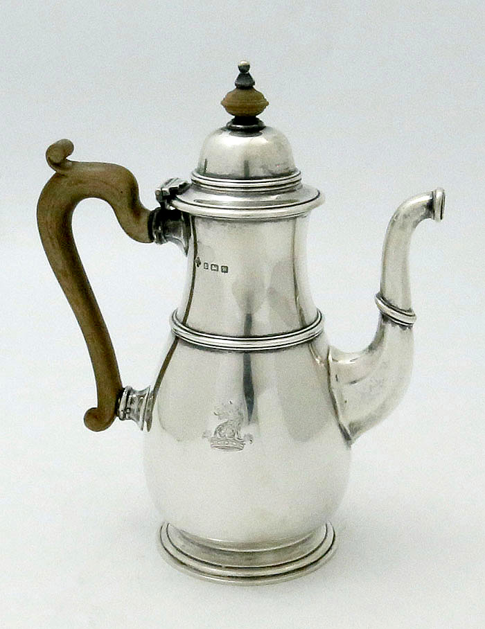 Engnlish antique silver chocolate pot Birmingham 1921